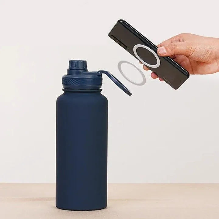 SelfieThermos™ – Gourde Isotherme avec Support Téléphone Magnétique | Bouteille 2-en-1 Design & Pratique